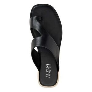 🖤🖤 ALFANI Womens Toe-Loop Asymmetrical Comfort Square Toe Slip On Sandals 6M